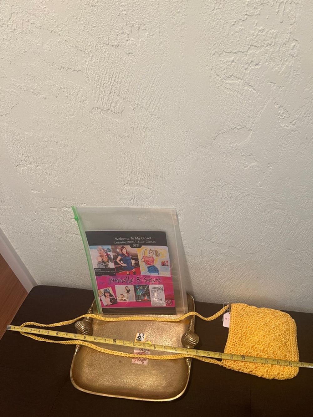 #1833*”7X28” -Knit Yellow Woven Crossbody Bag - Women - Picture 3 of 10